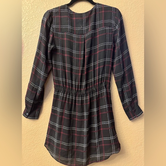 A.L.C. Silk Shirt Dress Black/Red 2 - Picture 4 of 4